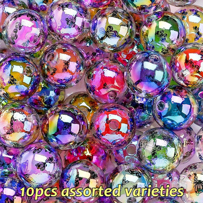 16mm Pearlescent Butterfly Acrylic Beads