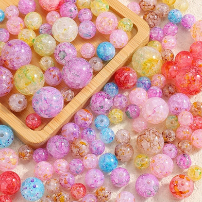 10/20/30/50/100pcs Gradient Crackle Acrylic Beads