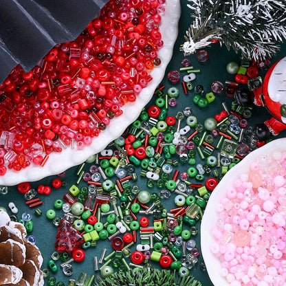 Christmas Geometric Glass Beads Set