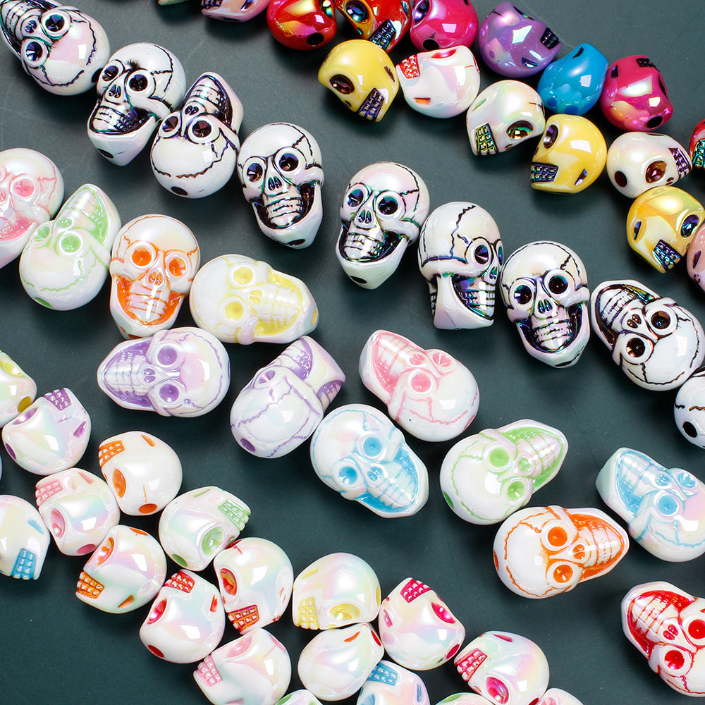 10pcs Colorful Skull Beads