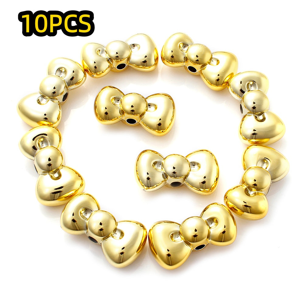 10pcs 15x26mm Christmas Bow Acrylic Beads