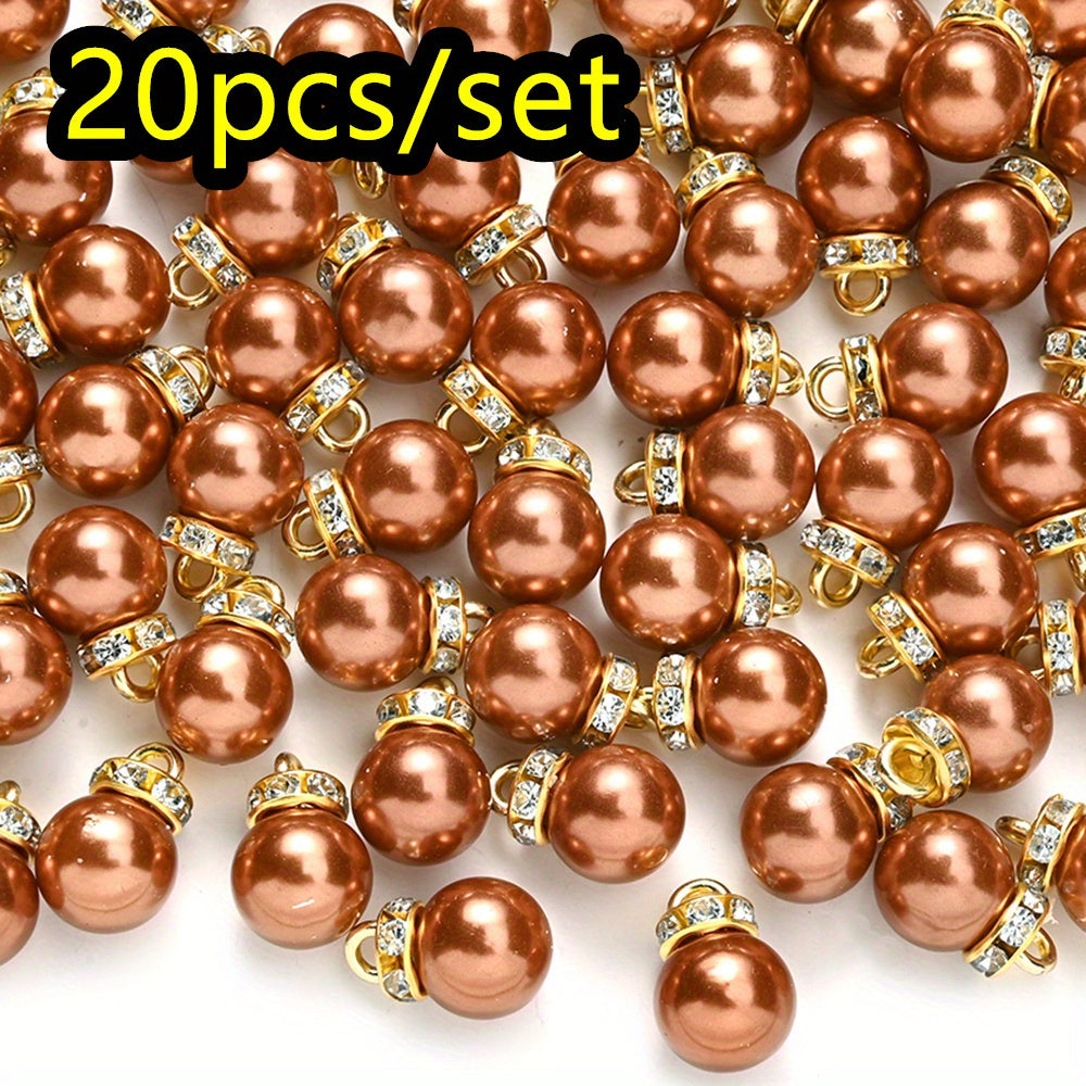 20pcs/set Shiny CCB Christmas Imitation Pearl Pendant Beads