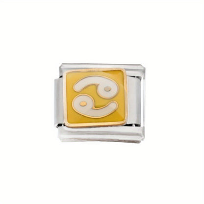 1pc 9x10mm Stainless Steel Zodiac Sign Module Bead