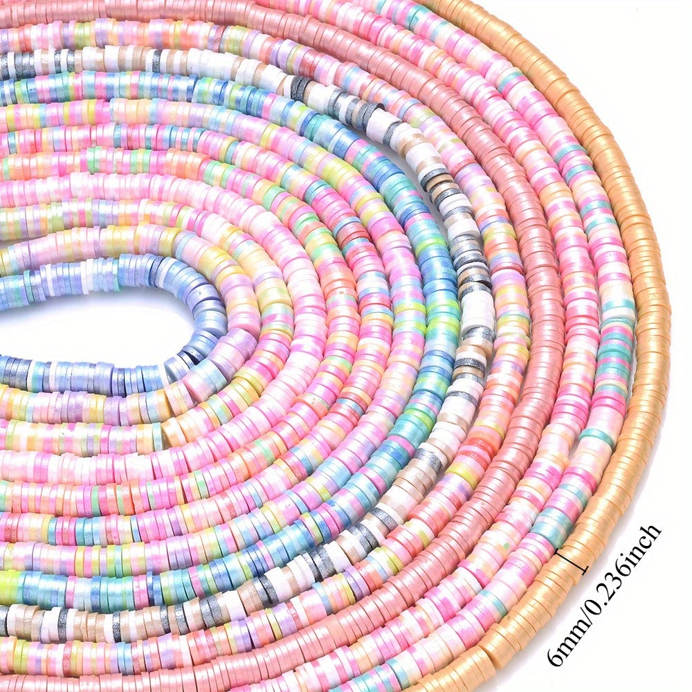 1 Strand 6mm AB Shiny Heishi Clay Beads