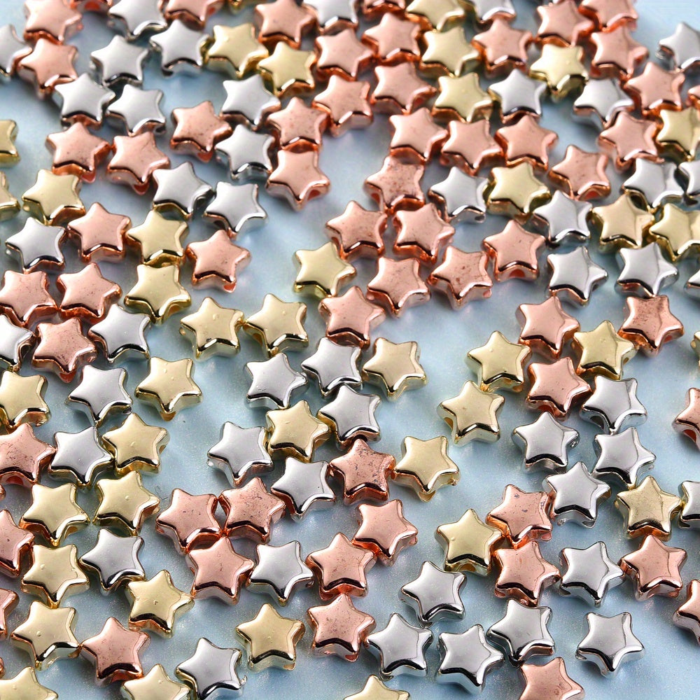 50/100pcs CCB Golden Star Beads