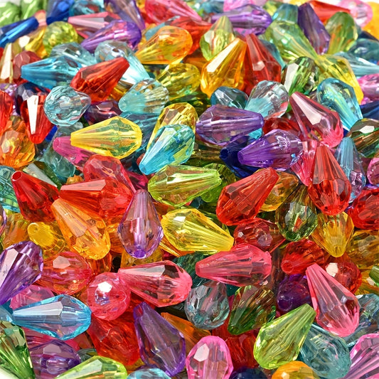 50pcs 13x8mm Multicolor Acrylic Droplet Beads