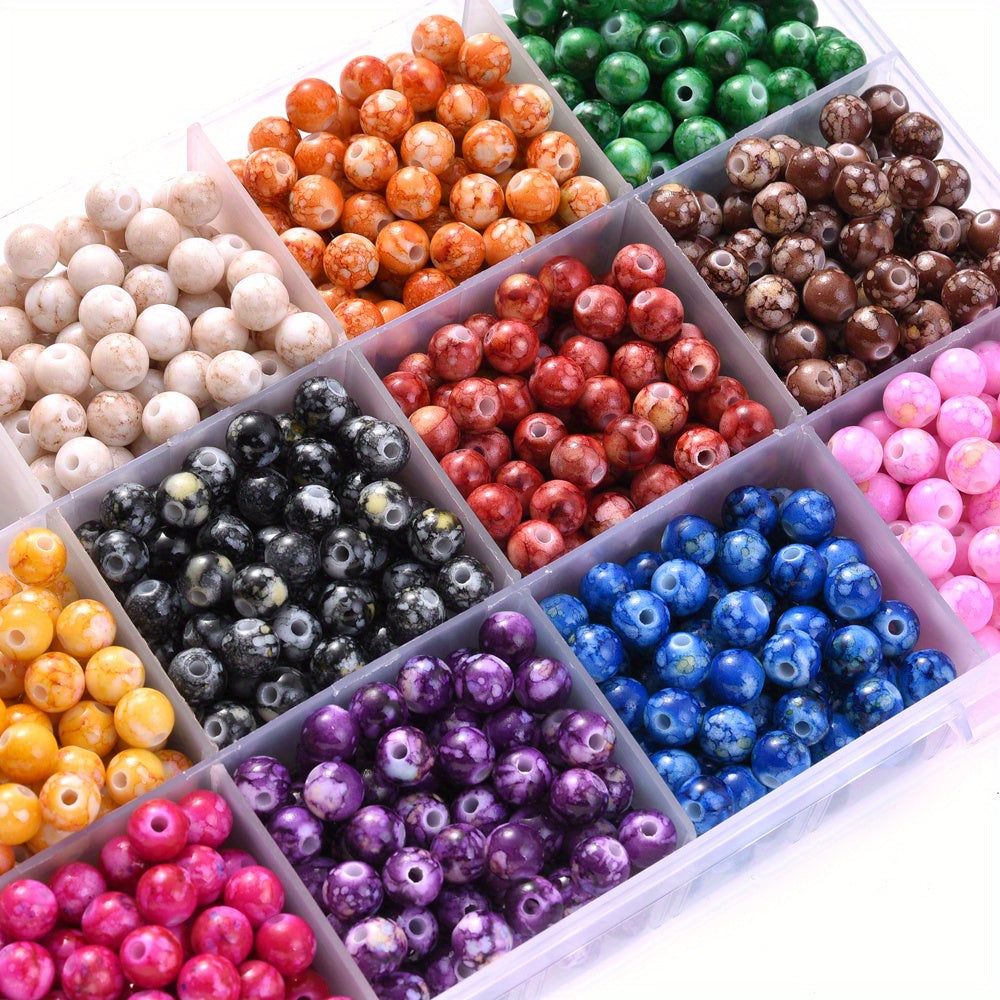 Colorful Cracked Acrylic Round Spacer Beads