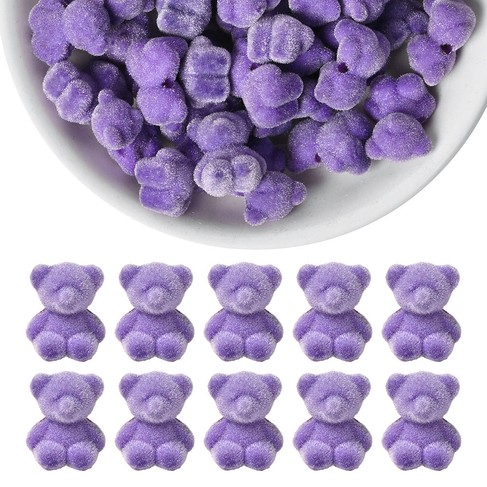Resin Flocked Bowknot Beads