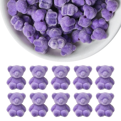 Resin Flocked Bowknot Beads