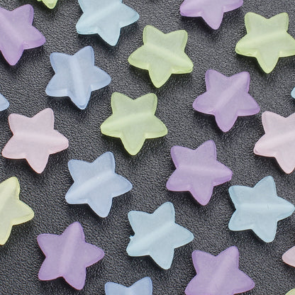 50pcs 15mm Frosted Star Acrylic Beads