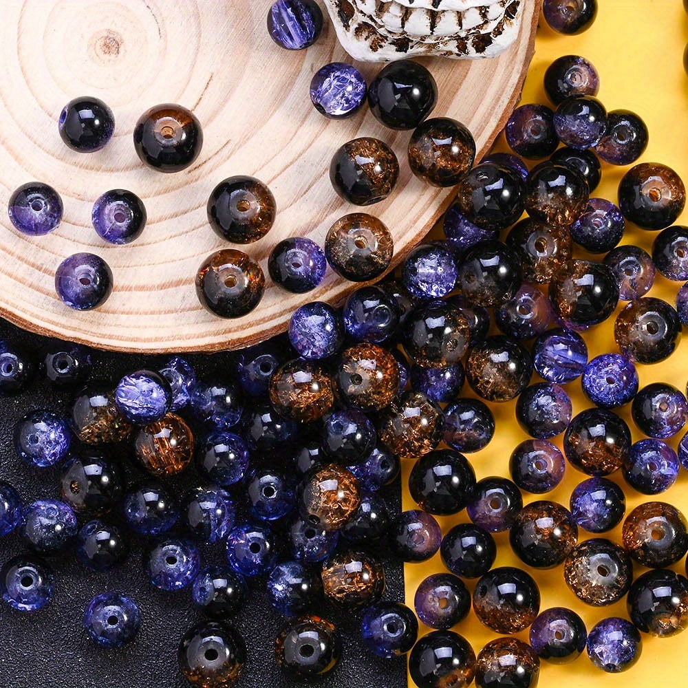 8/10mm Halloween Crack Glazed Beads
