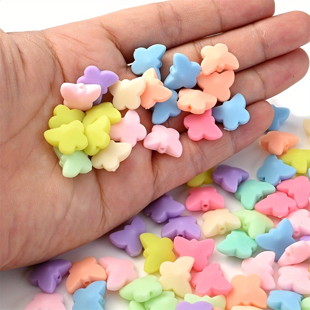 30pcs Colorful Acrylic Butterfly Beads