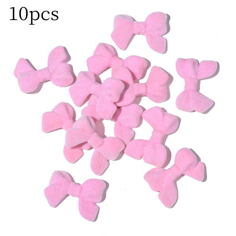 Resin Flocked Bowknot Beads