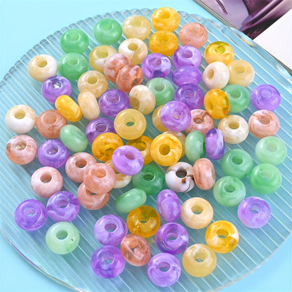Colorful Bamboo Acrylic Cylinder Beads