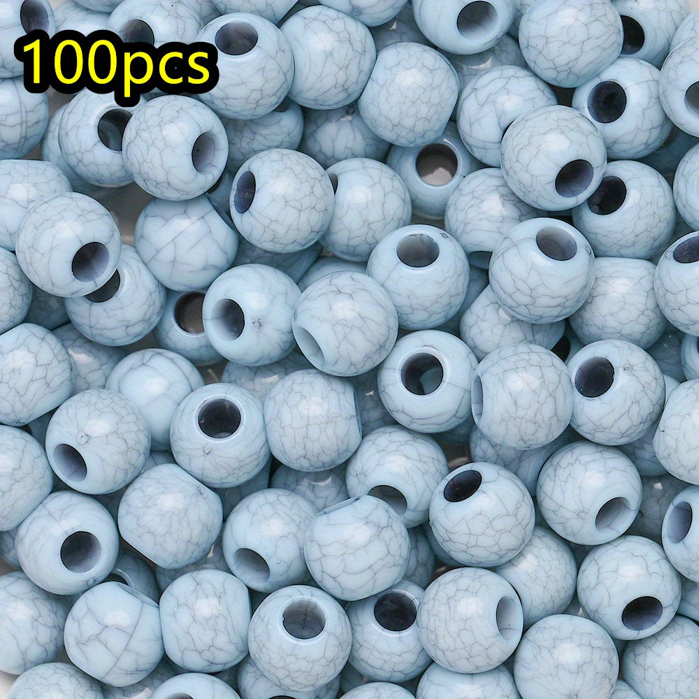 100pcs/set Imitation Stone Crack Round Beads