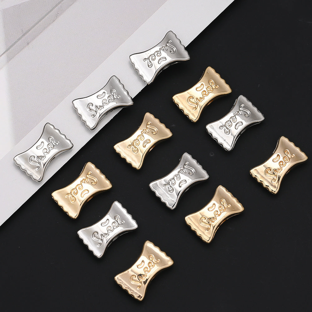 50pcs Golden & Silvery CCB Candy Letter Beads
