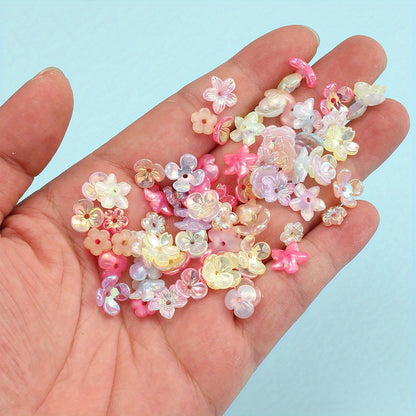 Mixed Color Acrylic Flower Spacer Beads