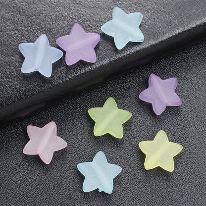 50pcs 15mm Frosted Star Acrylic Beads