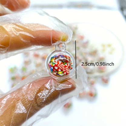 20mm Christmas Clear Round Ball Pendant Beads