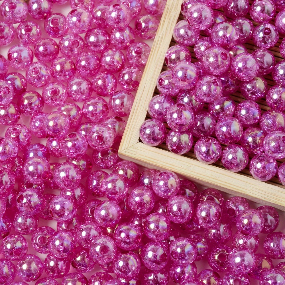 Glossy Flat Round Acrylic CCB Spacer Beads