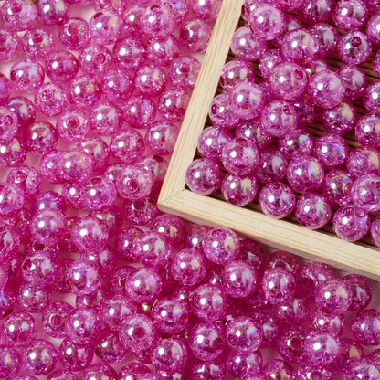 Glossy Flat Round Acrylic CCB Spacer Beads