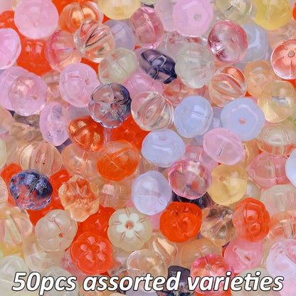 Halloween Pumpkin Glass Beads