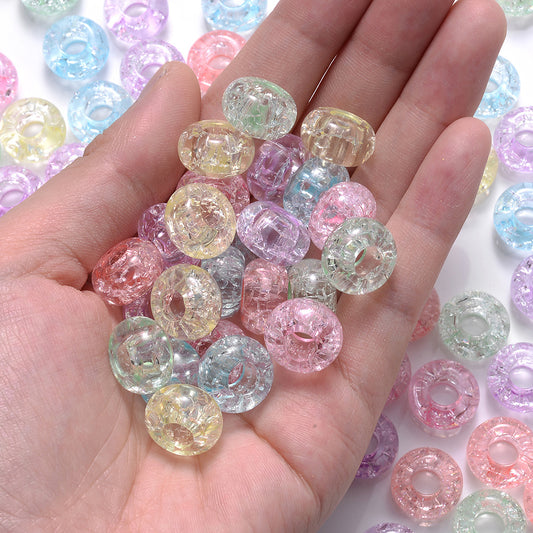 30pcs 13.5x7.5mm Crackle Pattern Acrylic Beads