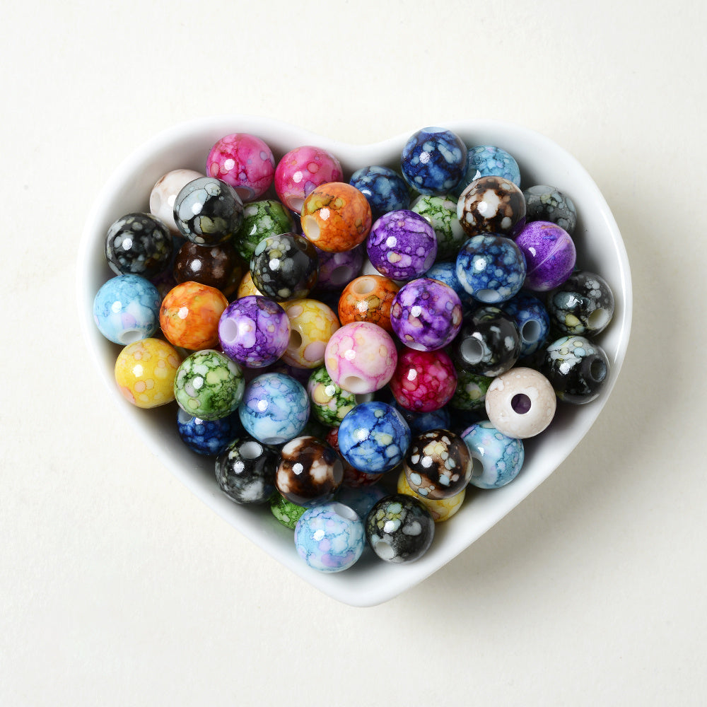 Gradient Round Acrylic Spacer Beads