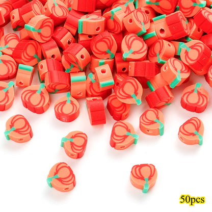 8–10mm Thanksgiving Fall Polymer Clay Spacer Beads, 50pcs