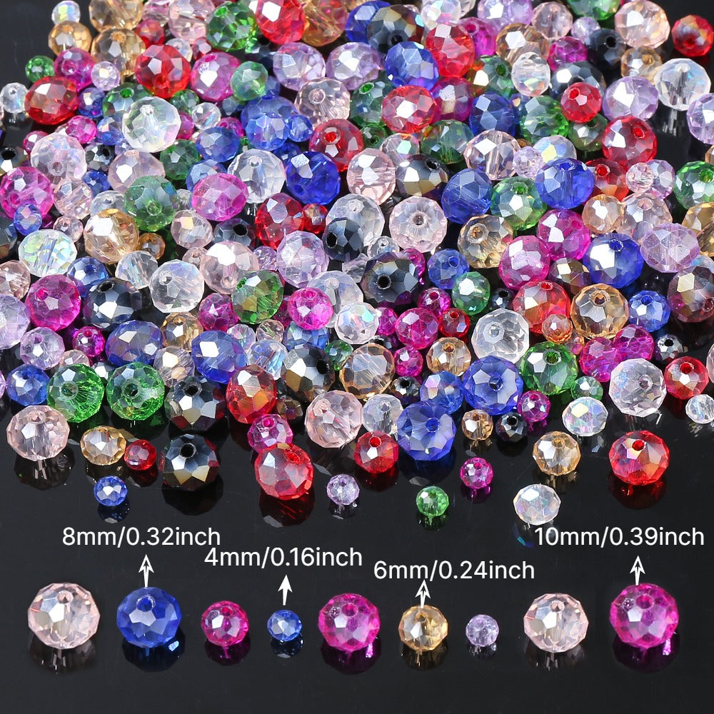 800pcs Sparkling Artificial Crystal Beads Set