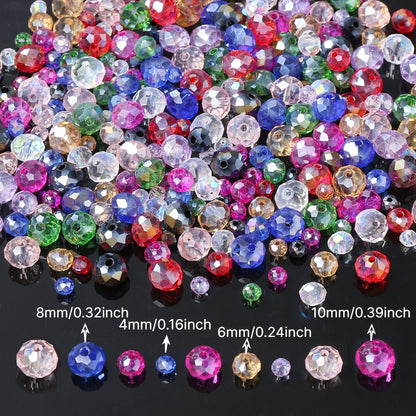 800pcs Sparkling Artificial Crystal Beads Set