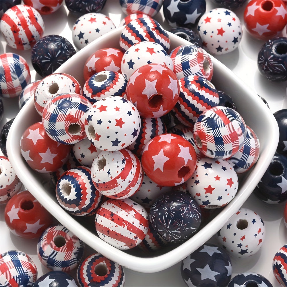 Independence Day Wooden Beads