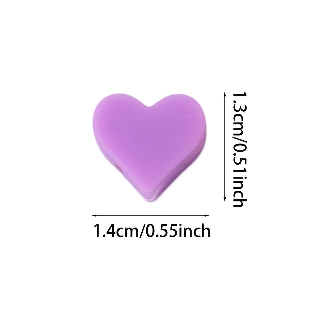 10pcs/set Square & Heart Silicone Beads Set