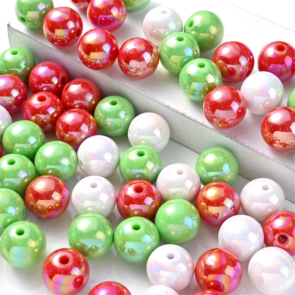 200pcs 14mm AB Mixed Color Acrylic Round Beads