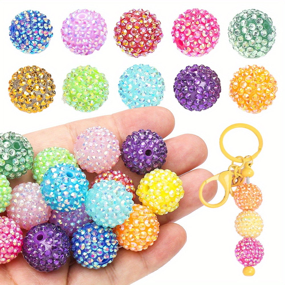 20mm Resin Bayberry Rhinestone Ball Beads