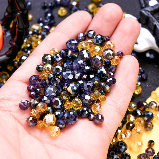 1350pcs 4/6/8mm Halloween AB Faceted Glass Spacer Beads