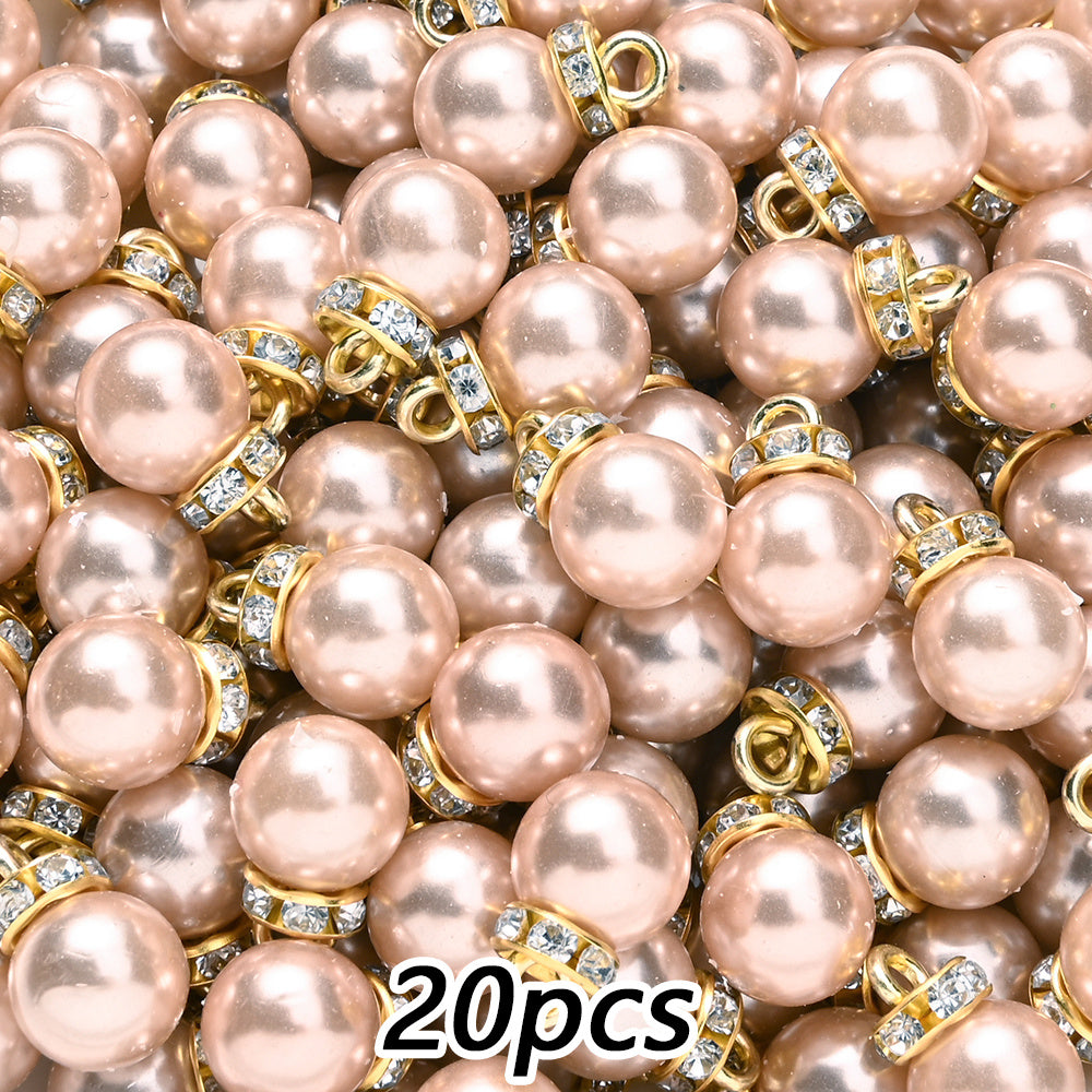 20pcs 10x15mm Multicolor Imitation Pearl Ball Charms
