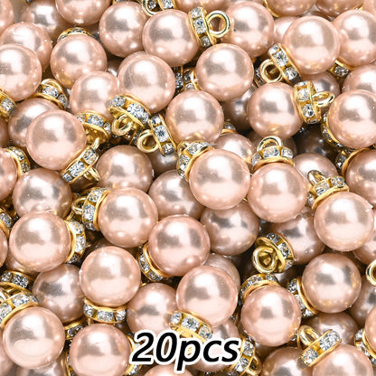20pcs 10x15mm Multicolor Imitation Pearl Ball Charms