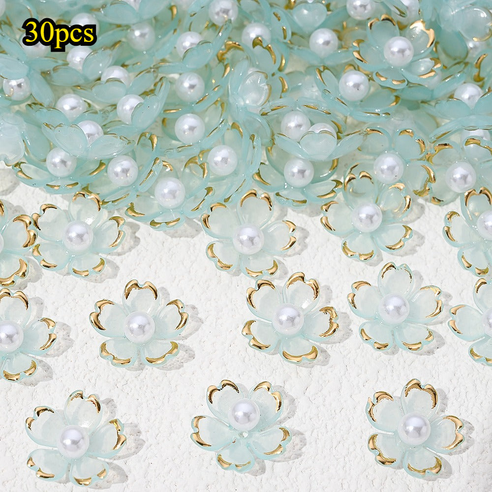 30pcs/set Transparent White Acrylic Cherry Blossom Flower Beads