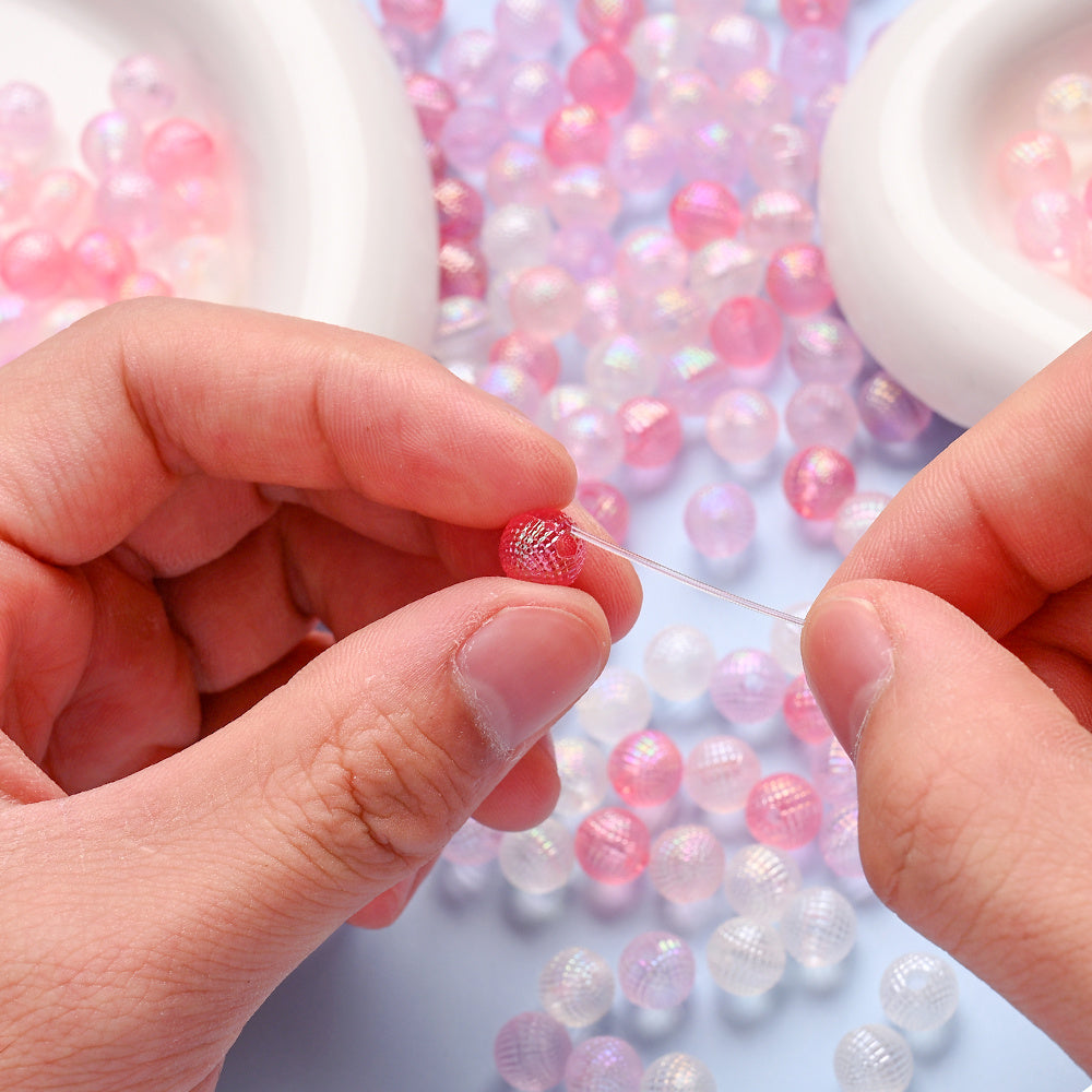 8mm Pink Yangmei Ball Acrylic Beads