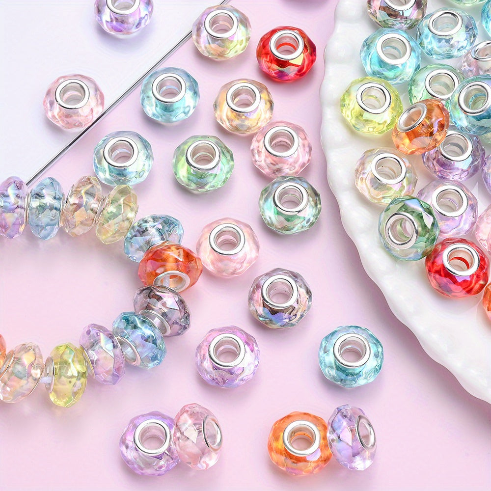 Clear Geometric Faceted Acrylic Spacer Beads