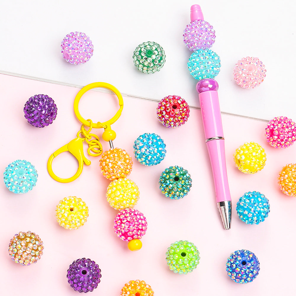 20mm Resin Bayberry Rhinestone Ball Beads