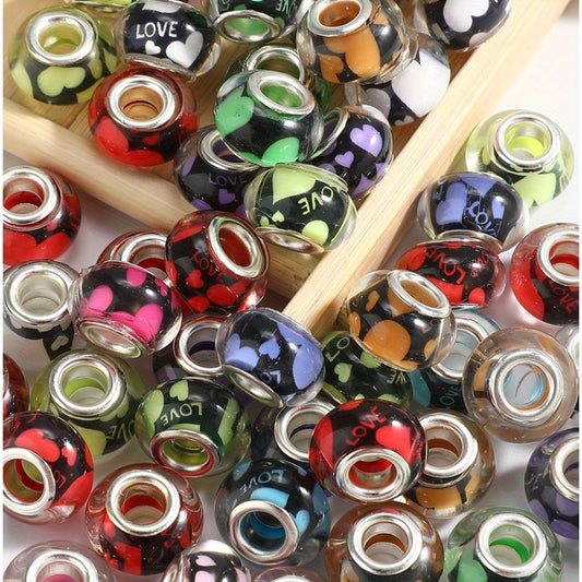 20pcs 8x14mm Acrylic Heart Spacer Beads