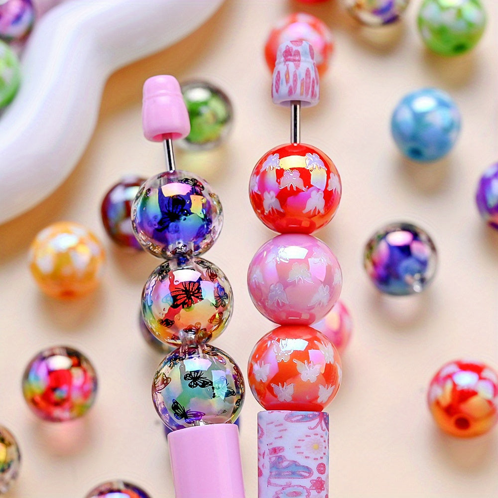 16mm Pearlescent Butterfly Acrylic Beads