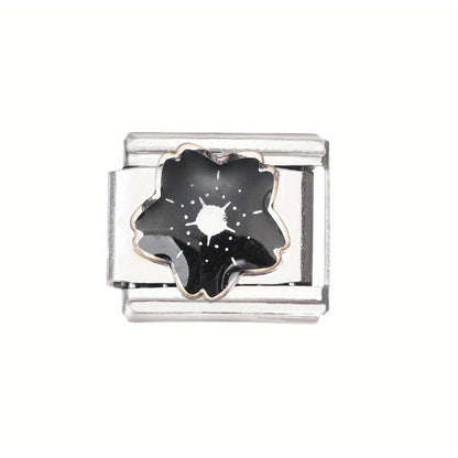 1pc 9x10mm Stainless Steel Flower Module Bead