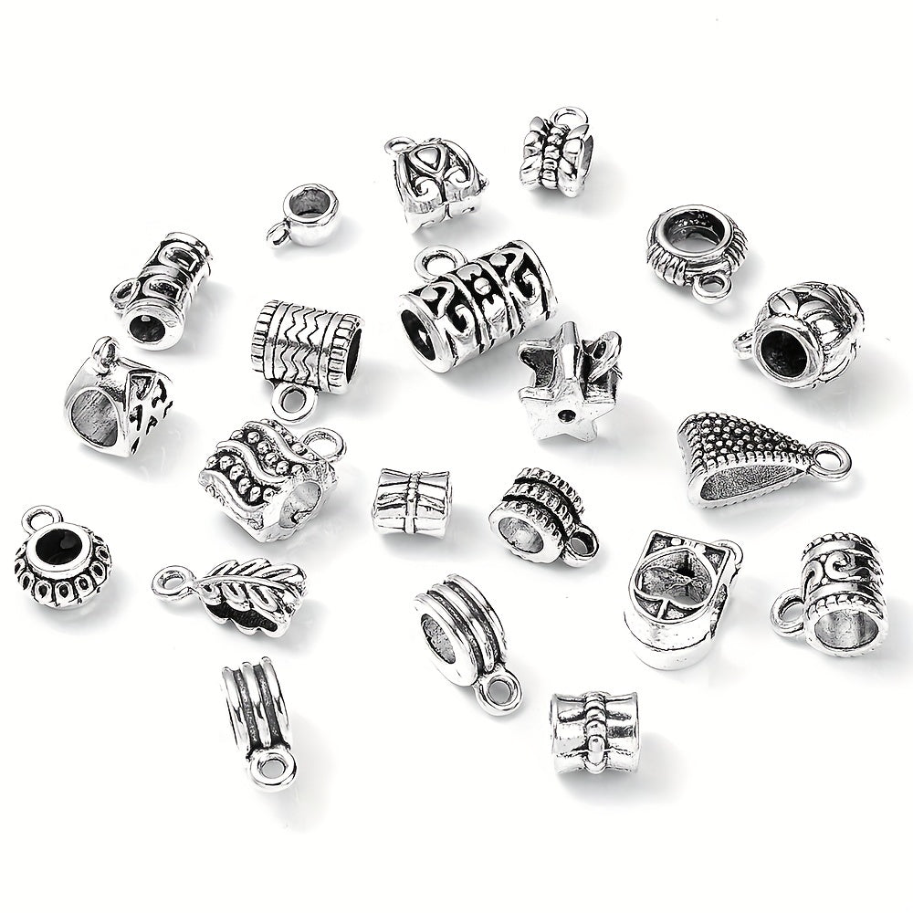 10pcs Vintage Alloy Pendant Charms Metal Big Hole Spacer Beads for Jewelry Making DIY Bracelet Necklace Accessories