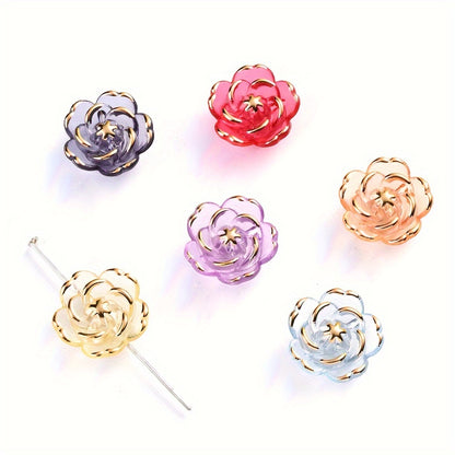 CCB Imitation Metal Plastic Flower Bead Caps