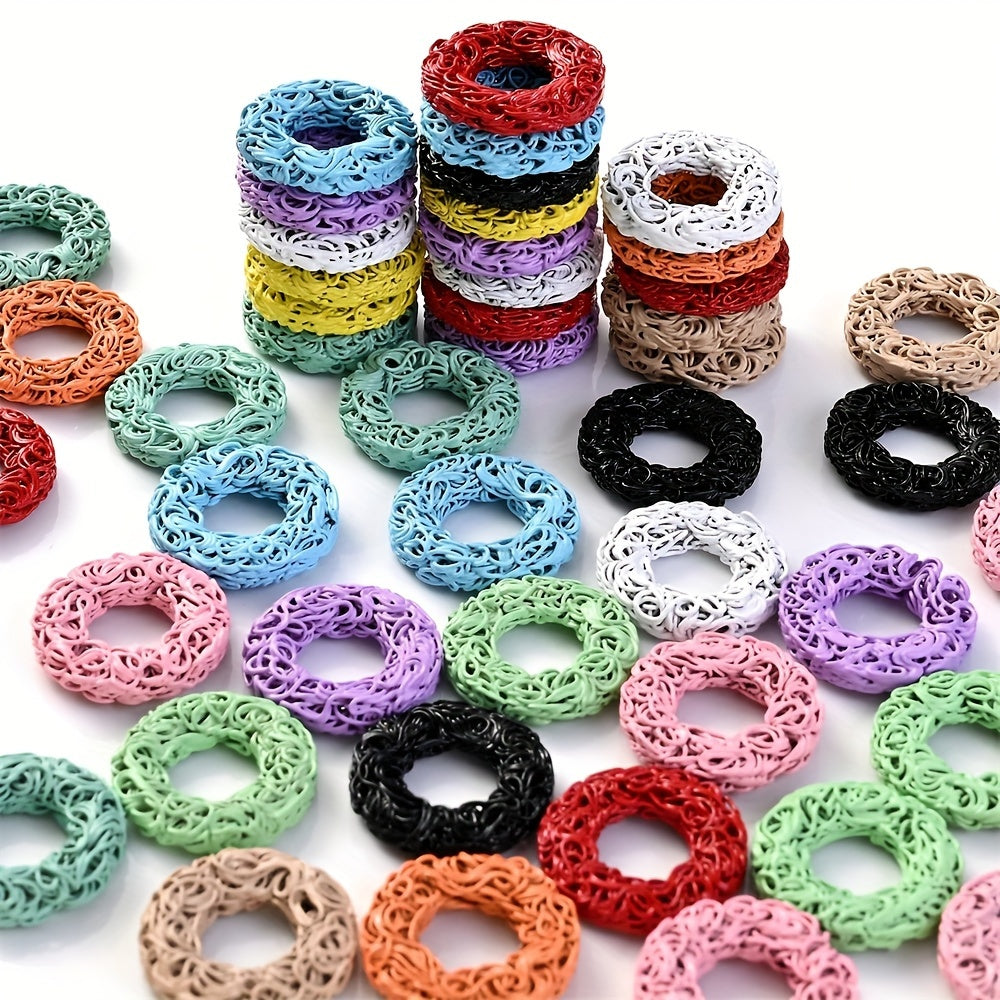 5pcs 15mm Round Circle Metal Spacer Beads
