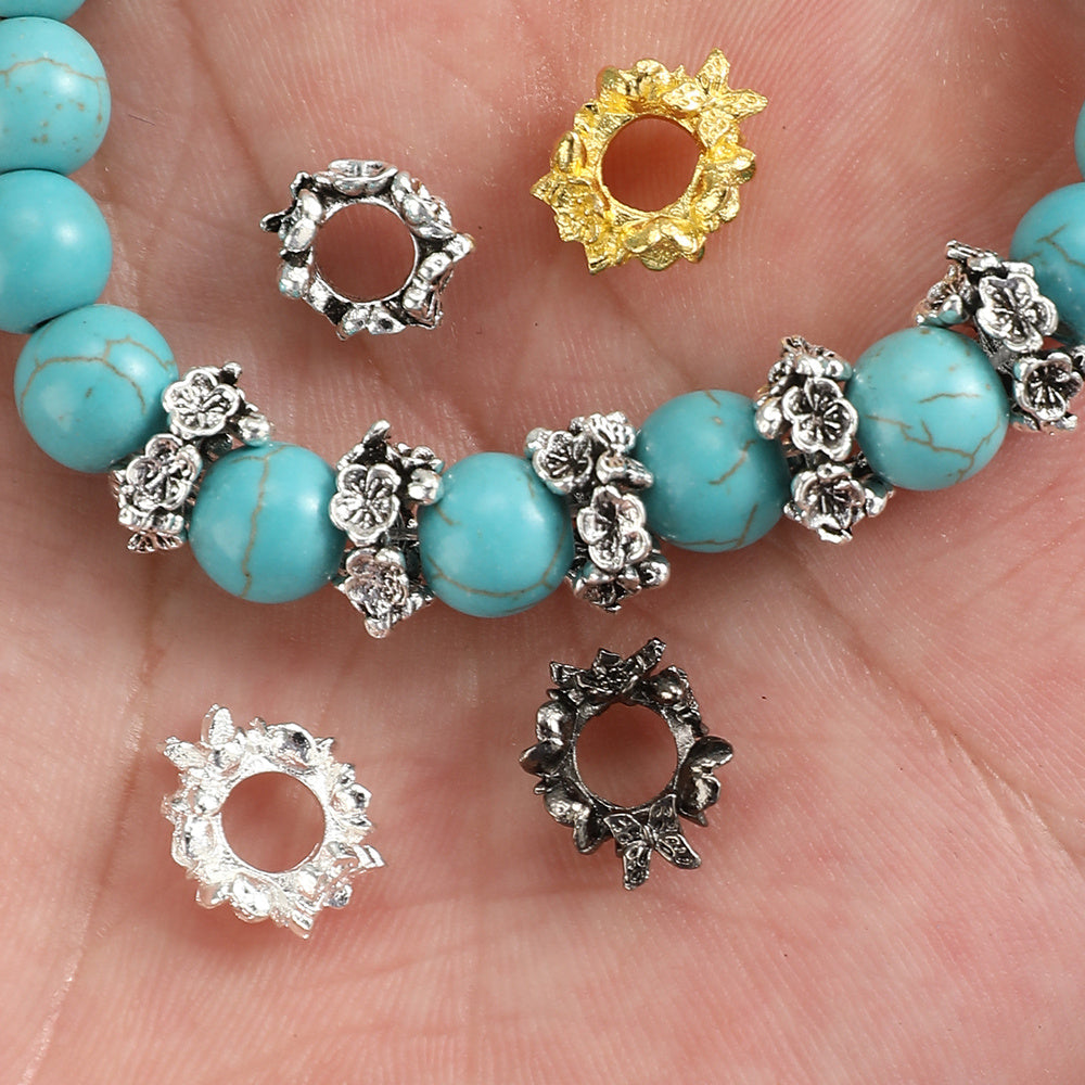 10x12mm Flower Alloy Spacer Beads