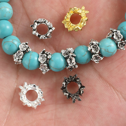 10x12mm Flower Alloy Spacer Beads